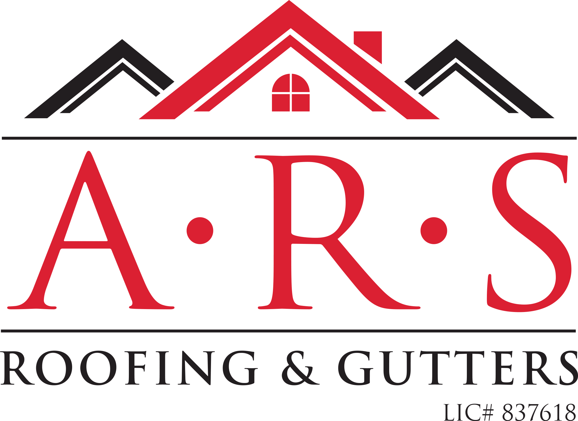 Ars roofing & gutters logo.